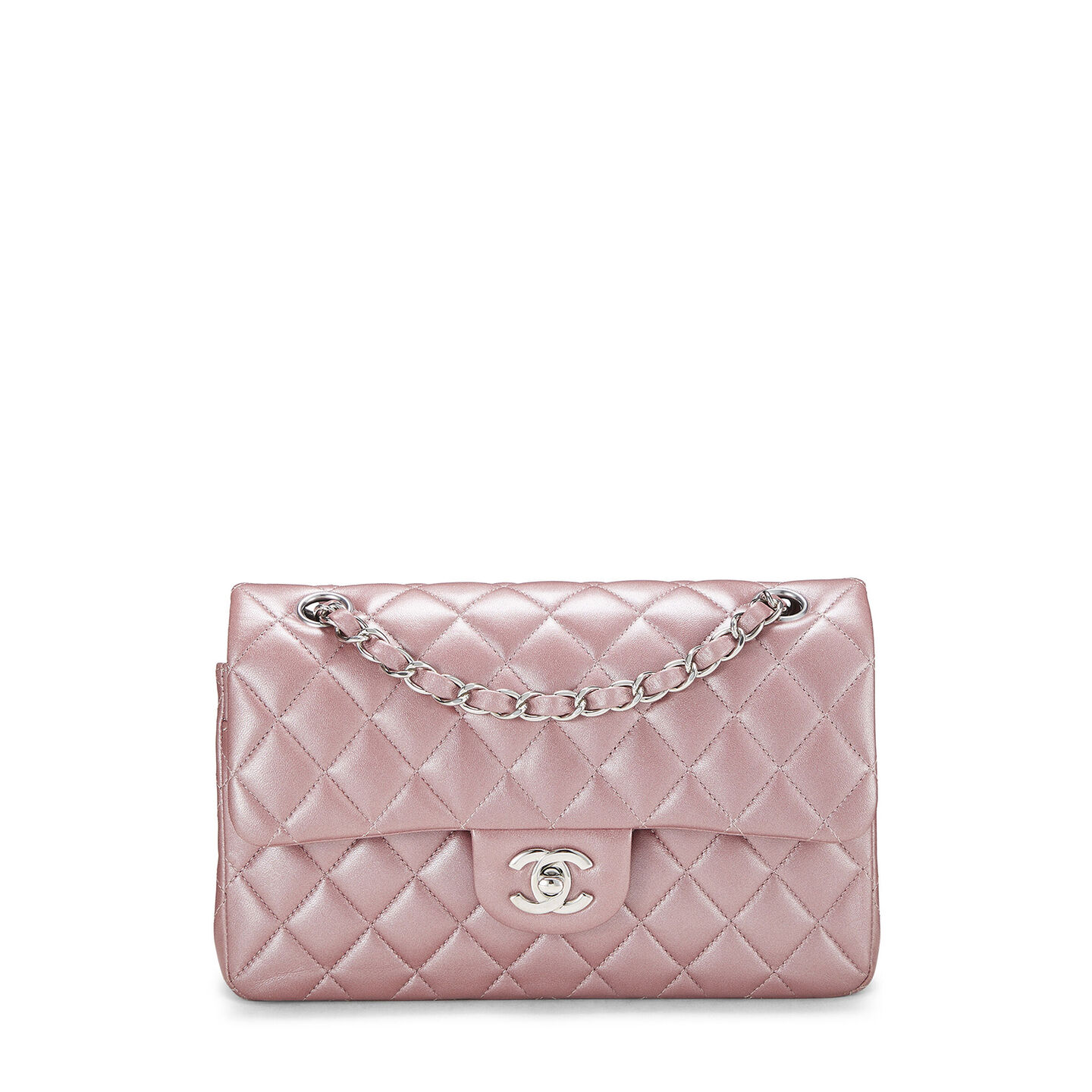 chanel pink quilted lambskin classic double flap small
